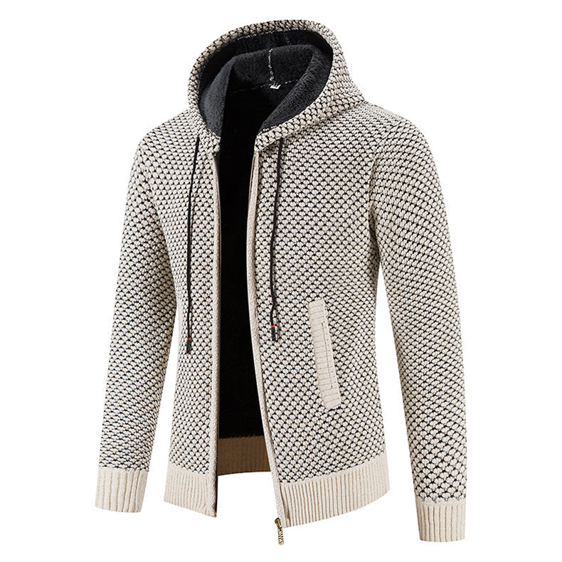 Men's Ribbed Knit Warm Cardigan Sweater