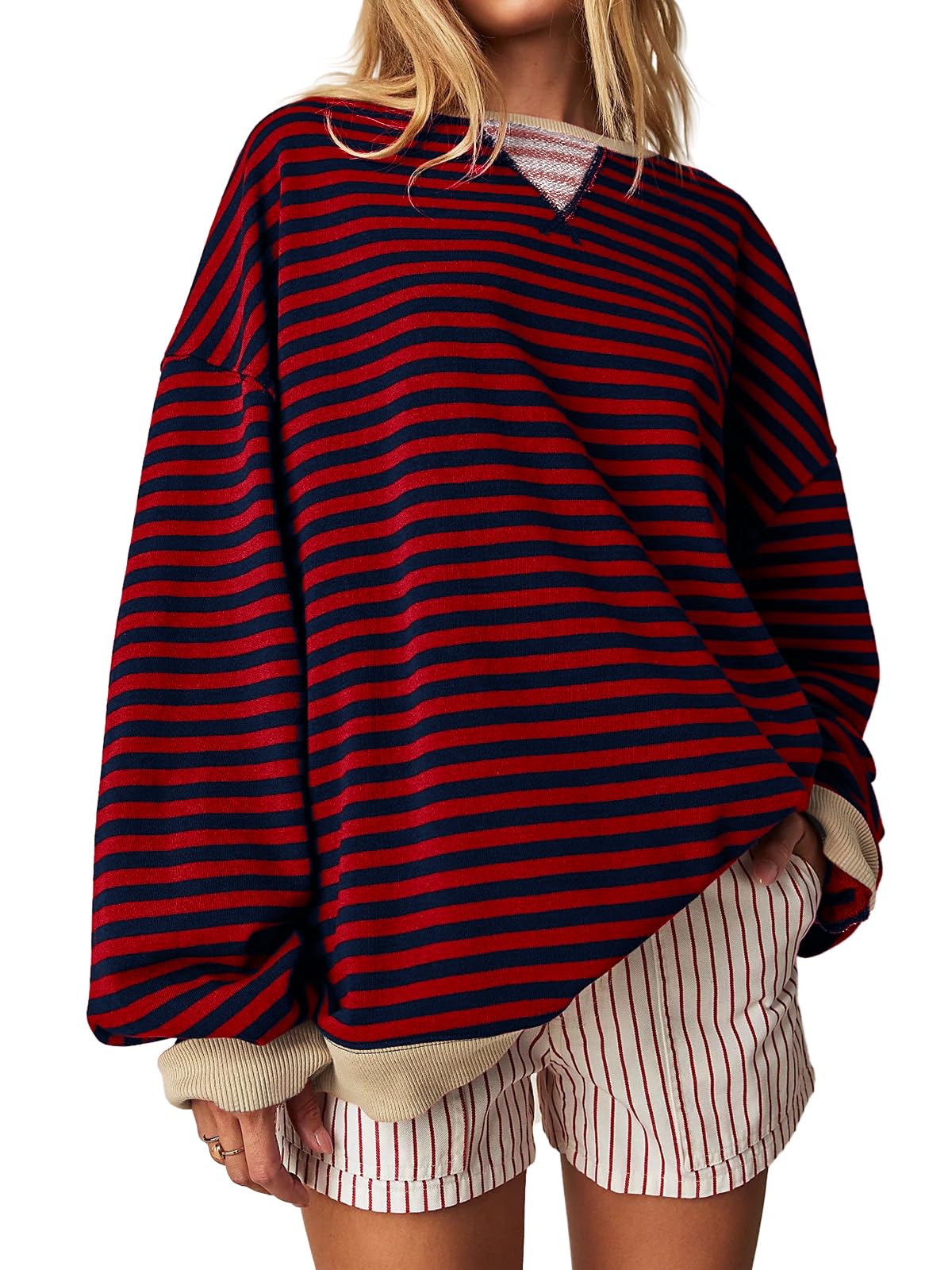 Women's Striped Oversized Sweatshirt (Buy 2 Free Shipping)