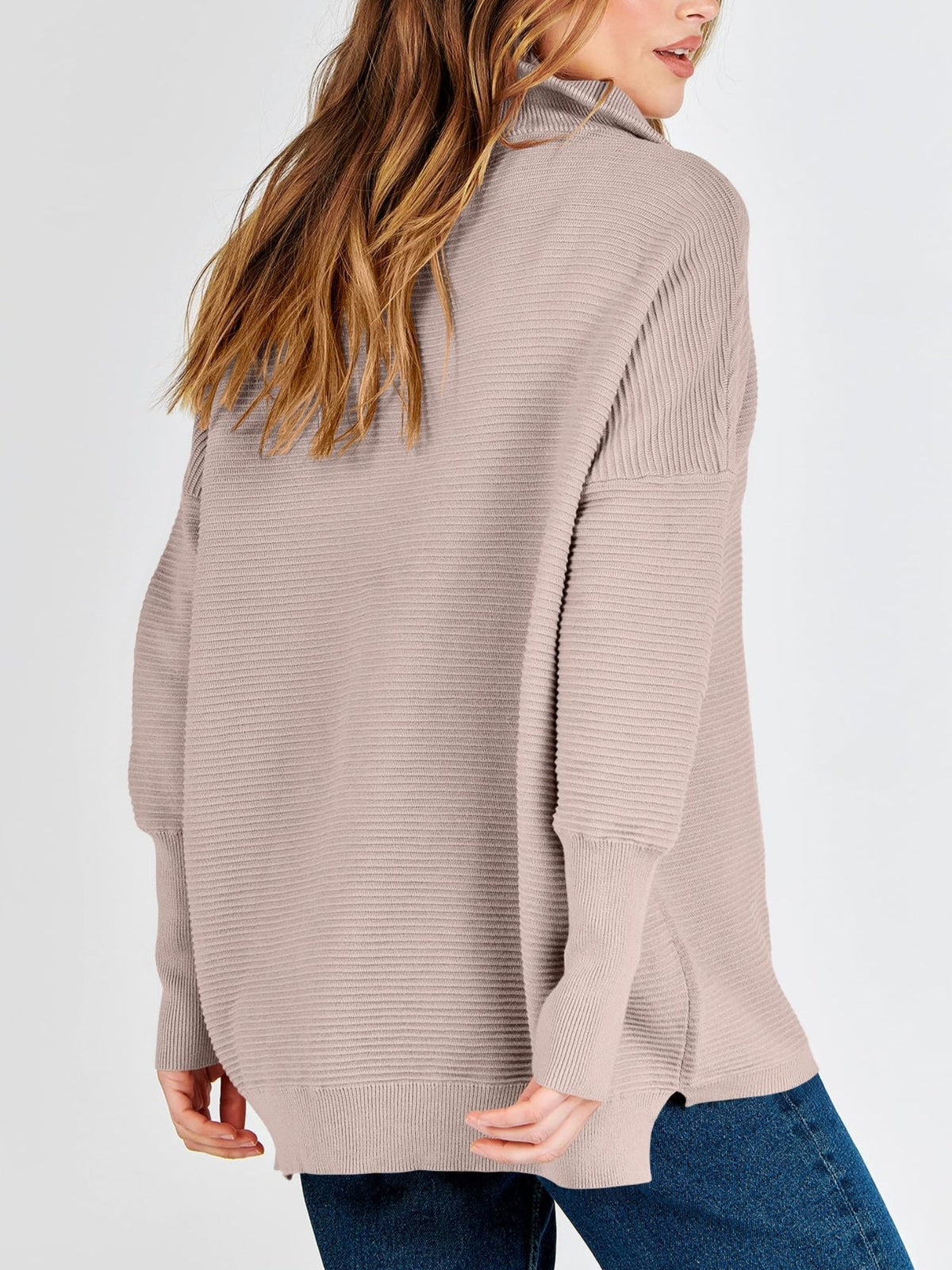 Women's Quarter Zip Rib Knit Cozy Pullover Sweaters  (Buy 2 Free Shipping)