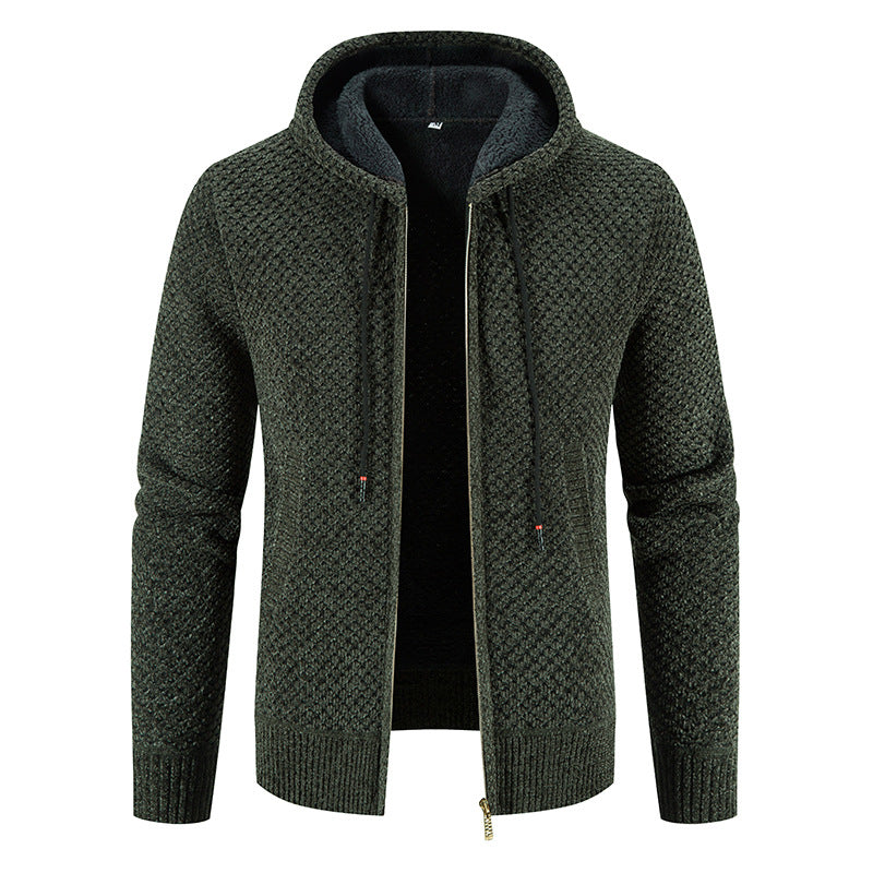 Men's Ribbed Knit Warm Cardigan Sweater